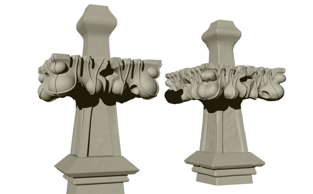 Parametrische Rekonstruktion einer Kreuzblume von St. Matthias Berlin (Prof. Daniel Lordick), Punktwolke und Mesh (Scan3D GmbH)