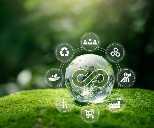 Symbolbild Kreislaufwirtschaft Bau